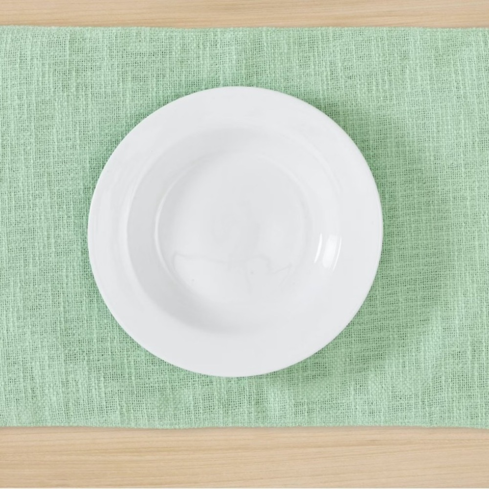 Way to Celebrate Green Slub Cotton Rich 13" x 19" Placemat, 5 Piece